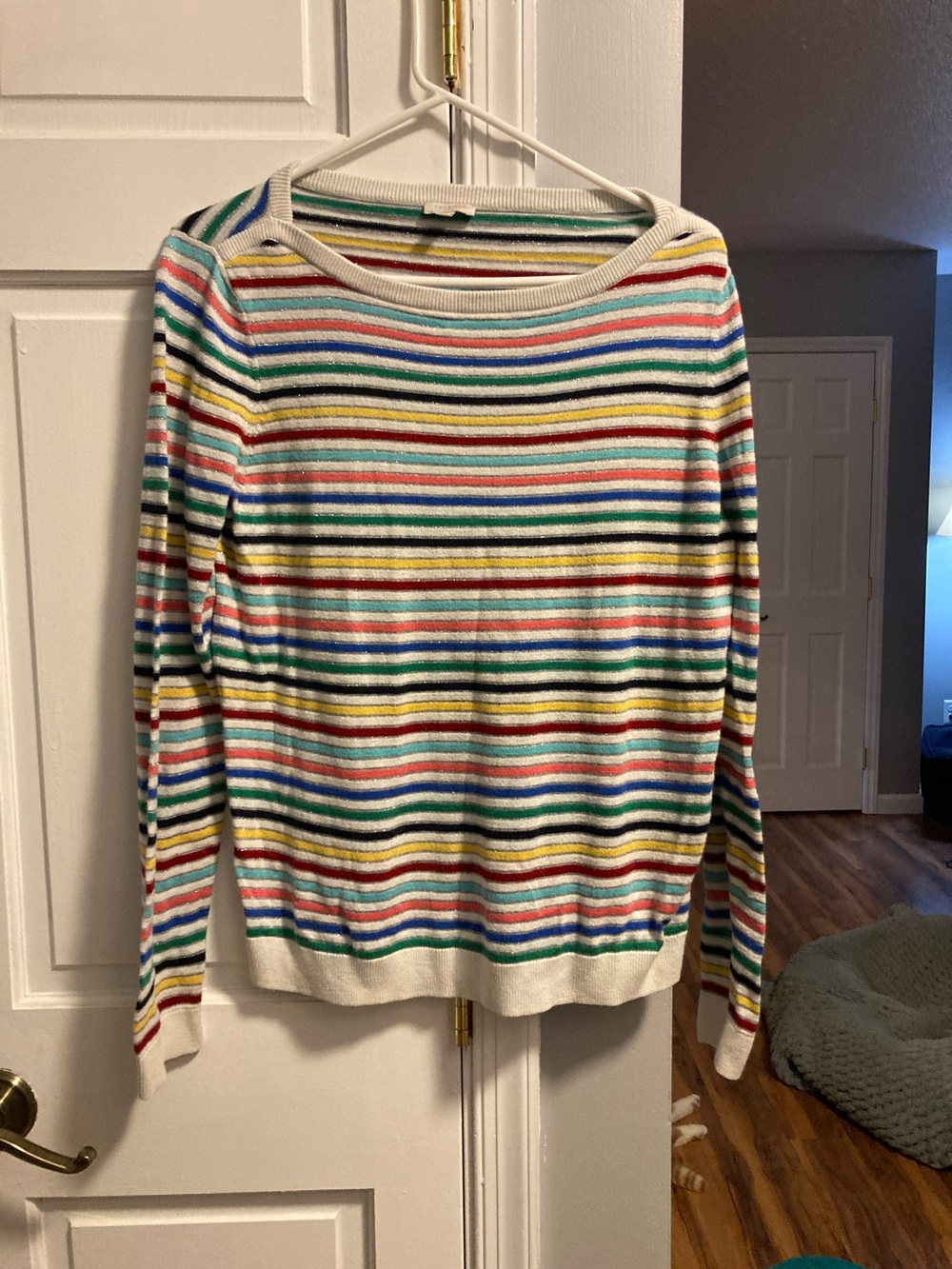 Talbots Multicolor Striped Crew Neck Sweater size medium